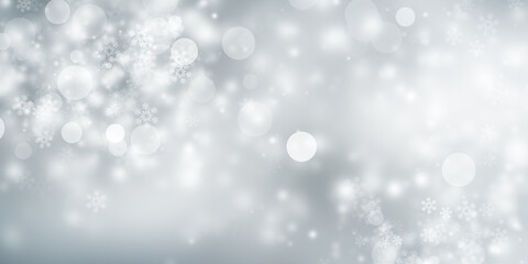 white snow blur abstract background. Bokeh Christmas blurred beautiful shiny Christmas lights