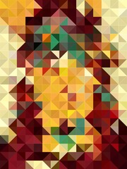 Obraz premium Abstract Colorful Geometrical Artwork Poster,Abstract Graphical Art Background Texture,Modern Conceptual Art, Synthwave Aesthetic Poster Print,3D Rendering,3D Illustration