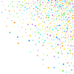 Rainbow Festive Confetti. Carnival Star Falling.