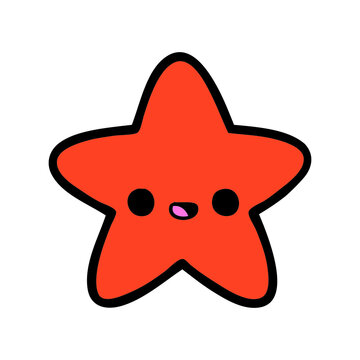 cute red starfish illustration