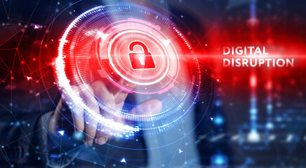 Cyber security data protection business technology privacy concept. Digital disruption