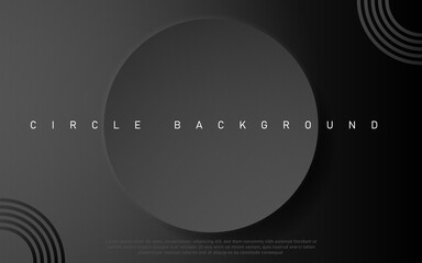 Minimalist dark black premium abstract background with luxury circle geometric elements.