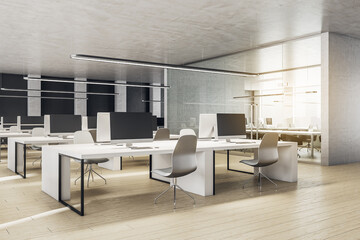 Coworking office in a loft style interior