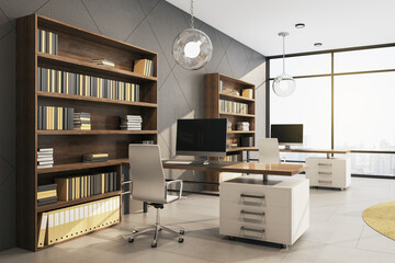 Contemporary coworking office interior