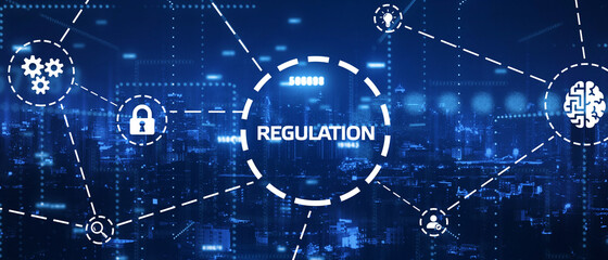 Business, Technology, Internet and network concept. Regulation Compliance Rules Law Standard.