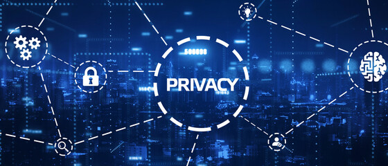 Business, Technology, Internet and network concept. Word: Privacy.
