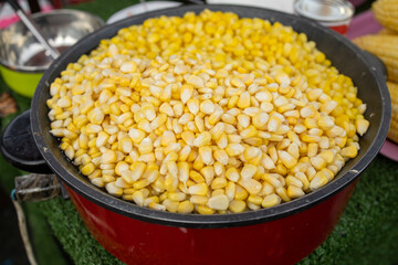 Sweet buttery milk corn, Thai snack