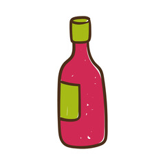 wine bottle hand draw style icon