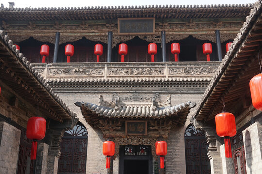 Traditional Chinese architecture courtyard door decoration.