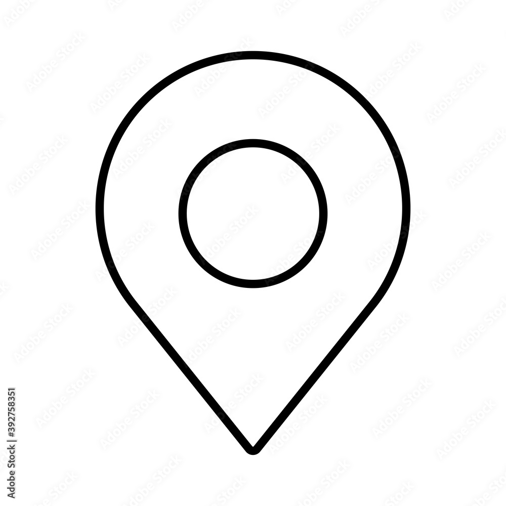 Sticker pin pointer location line style icon