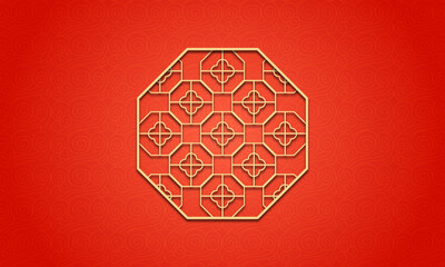 Traditional Chinese Greeting Card Template, The Chinese Floral Decorated