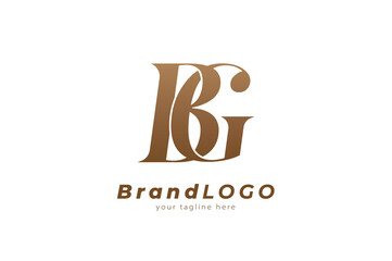 Abstract initial letter B and G logo,usable for branding and business logos, Flat Logo Design Template, vector illustration