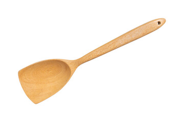 wooden ladle isolated on white background