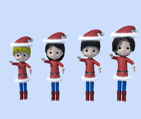 クリスマス・サンタクロースと子供たち