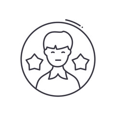 Skills icon, linear isolated illustration, thin line vector, web design sign, outline concept symbol with editable stroke on white background.