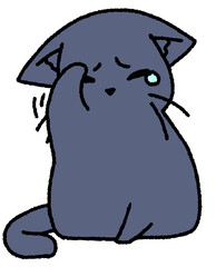 目がかゆい黒ネコ