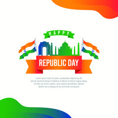 Fototapeta premium Happy India Independence day and Republic Day Celebrations.
