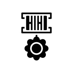 medal icon in glyph style isolated on white background. EPS 10