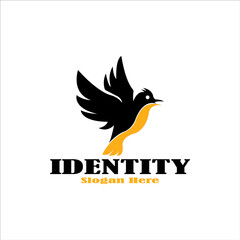 Bird black color design illustration color vector template. Suitable for Creative Industry  Multimedia  entertainment  Educations  Shop  and any related business