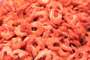 Cooked prawn meat piled together, traditional Chinese food