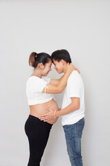 Asian lovely husband and wife portrait