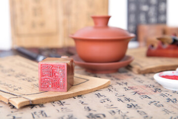 Chinese calligraphy works and Chinese seal cutting works and other items