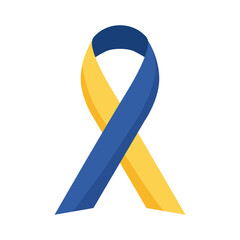 down syndrome campaign ribbon flat style icon