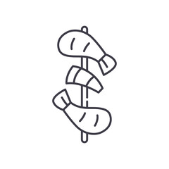 Shrimp concept icon, linear isolated illustration, thin line vector, web design sign, outline concept symbol with editable stroke on white background.