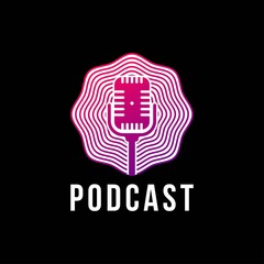 Podcast or Radio Logo design using Microphone and wave icon