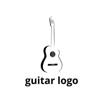 Guitar instrument simple logo design inspiration