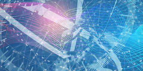 Abstract futuristic technology background with circles and meter scale