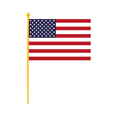 united states of america flag in pole waving