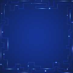 Technology banner line frame light glow design.