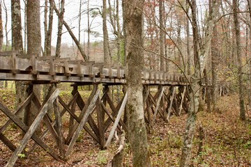 Rustic pathway bridge, Dan of Meadow, Virginia, Blue Ridge Parkway