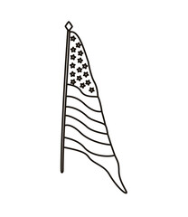 united states of america flag in pole line style icon