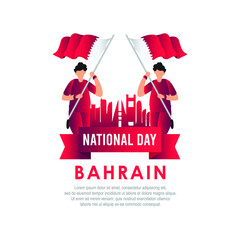 Bahrain national day vector template. Design illustration for banner, advertising, greeting cards or print.