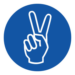 The symbol of the fingers means fight, fight. On a blue background Vector illustration