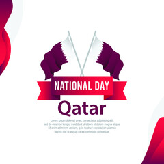 Qatar national day vector template. Design illustration for banner, advertising, greeting cards or print. Design happiness celebration.; 