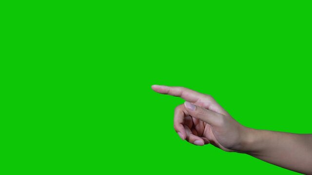 指差す手　クロマキー合成用グリーンバック　スローモーション