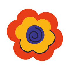 beautiful flower garden isolated icon
