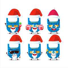 Santa Claus emoticons with blue baby appron cartoon character