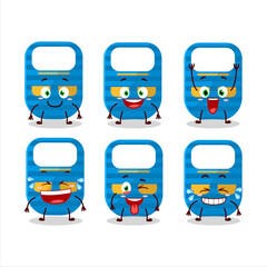 Cartoon character of blue baby appron with smile expression
