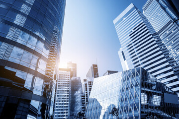 Fototapeta premium Street View of Hong Kong and glass of skyscrapers