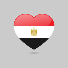 Vector Glossy Egyptian Flag Heart