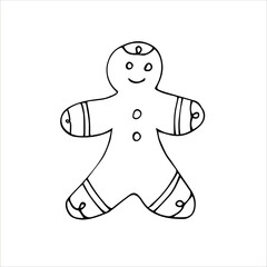 Christmas gingerbread man vector illustration