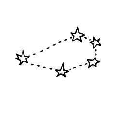 Doodle with constellations and stars