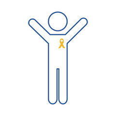 human figure with down syndrome campaign ribbon line style icon