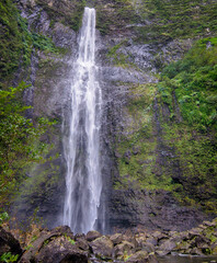 Fototapeta na wymiar Hanakapiai Waterfall in Kauai, Hawaii