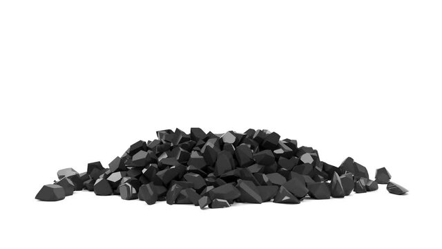 4K Animation of Broken Black Sphere on white background