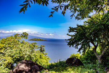 Peekaboo View of a Small Uninhabited Island in the Lake from Zapatera Island outside of Granada, Nicaragua